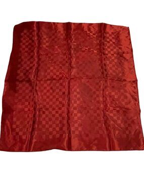 Vintage Red Acetate Scarf Checkerboard Pattern Japan Wassi Scarf Square Satin Fe